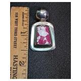 * Pink Dahlia Turquoise stone sterling silver