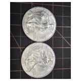 2 qty 2003 1oz .999 Silver Eagles
