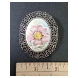 New Old Stock Vintage Hand Painted Brooch