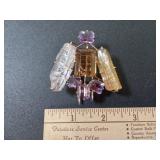 Vintage Genuine Gemstone Fur Clip Brooch