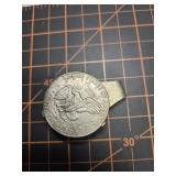 Silver dollar money clip