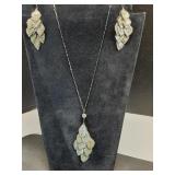 * Black & silver toned necklace & earrings