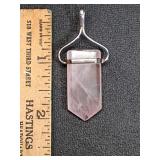 * Rose Quartz flat crystal point pendant