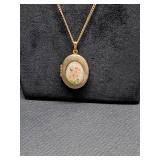 * New old vintage hand painted locket