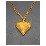 * Vintage amber colored plastic necklace