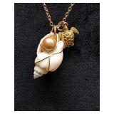 * Genuine pearl beach themed necklace