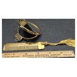 * Vintage Judith Leiber hand mirror & comb set