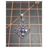 Sterling silver & Amethyst pendant