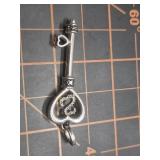 Sterling silver & Genuine diamond key charm