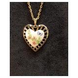 * Vintage new old stock Guillochï¿½ enamel heart