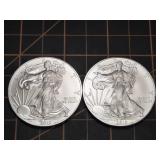 2 qty 2010 1oz .999 Silver Eagles