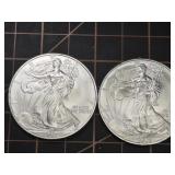 2 qty 1oz .999 Silver Eagle