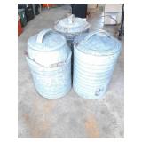 3 galvanized coolers