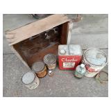Paint Supplies in Wooden Crate