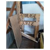Scrap wood, garage sale signs ,peg board