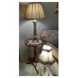 2 lamps 32" h & 27" h , side table 26" h x 20" w
