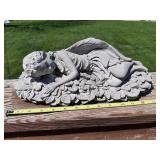 Cement sleeping angel garden deco 15" long