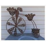Metal bicycle plant stand 22" ht