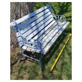 Wrought iron & wood garden bench 48"