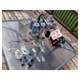 Wind Chimes,  Husker birdhouse,  hanging plant