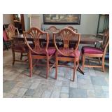 Dining table with leaf 70x38" & six chairs