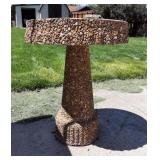Stone bird bath 23" h x 17" w heavy