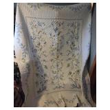Embroidered queen bedspread quilt