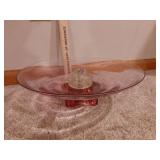 Glass platter & flower frog