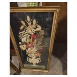 Chenille hooked on Velvet framed
