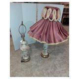 2 lamps 1 shade capodimonte style