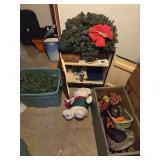 Christmas deco, cabinet, tote +