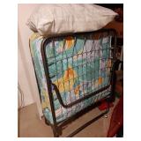Rollaway twin bed with mattress. approx 42 " h x