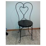 Wrought iron ice cream parlor chair seat 18" ht