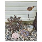 Yard Decor, planter and 2 rocks