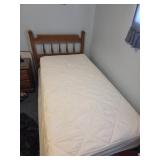 Twin sized bed, mattress and box spring