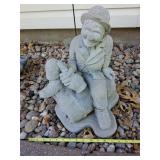 Concrete yard deco cider drinker 17" tall