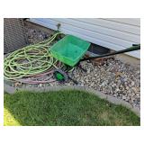 2 garden hoses & True Value fertilizer spreader
