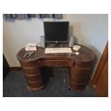 Kidney shaped Desk and contents