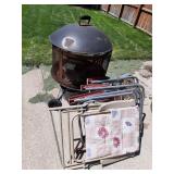 38" h Firepit w/ lid, bucket & patio chairs