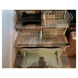 Wood shelf, metal slide shelves, plastic shelves