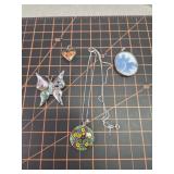 .925 sterling silver marked pendants and necklace