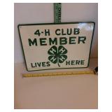 4-H club tin sign