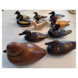 Carved wood & hand painted ducks