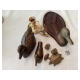 Brass- Duck Bank, Figurines +