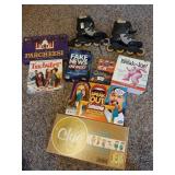 Rollerblades size 8, board games: Clue, Twister &