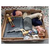Hubley cap gun pistol & other vintage toys