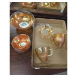 Marigold carnival glass dishes