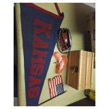 Kansas banner, toys