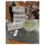 boxes of new tea light votives & cake plate stand