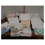 Pillow cases, cross stitch,  tatting, embroidery